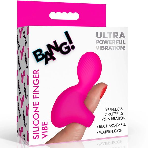 Silicone Rechargeable Finger Vibrator - Pink