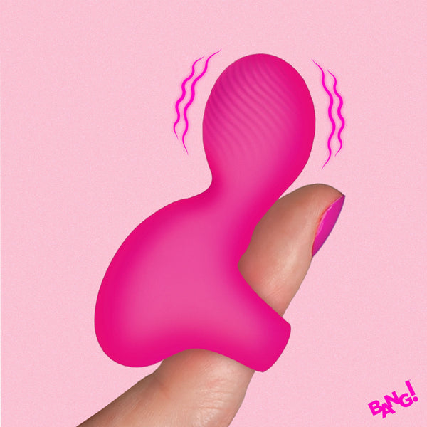 Silicone Rechargeable Finger Vibrator - Pink