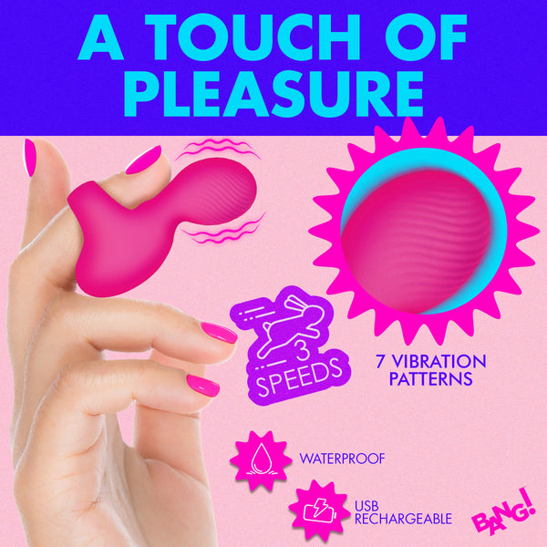 Silicone Rechargeable Finger Vibrator - Pink
