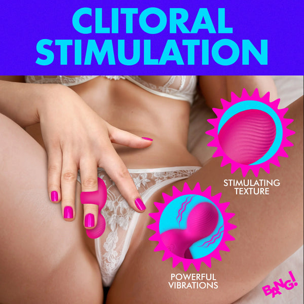 Silicone Rechargeable Finger Vibrator - Pink