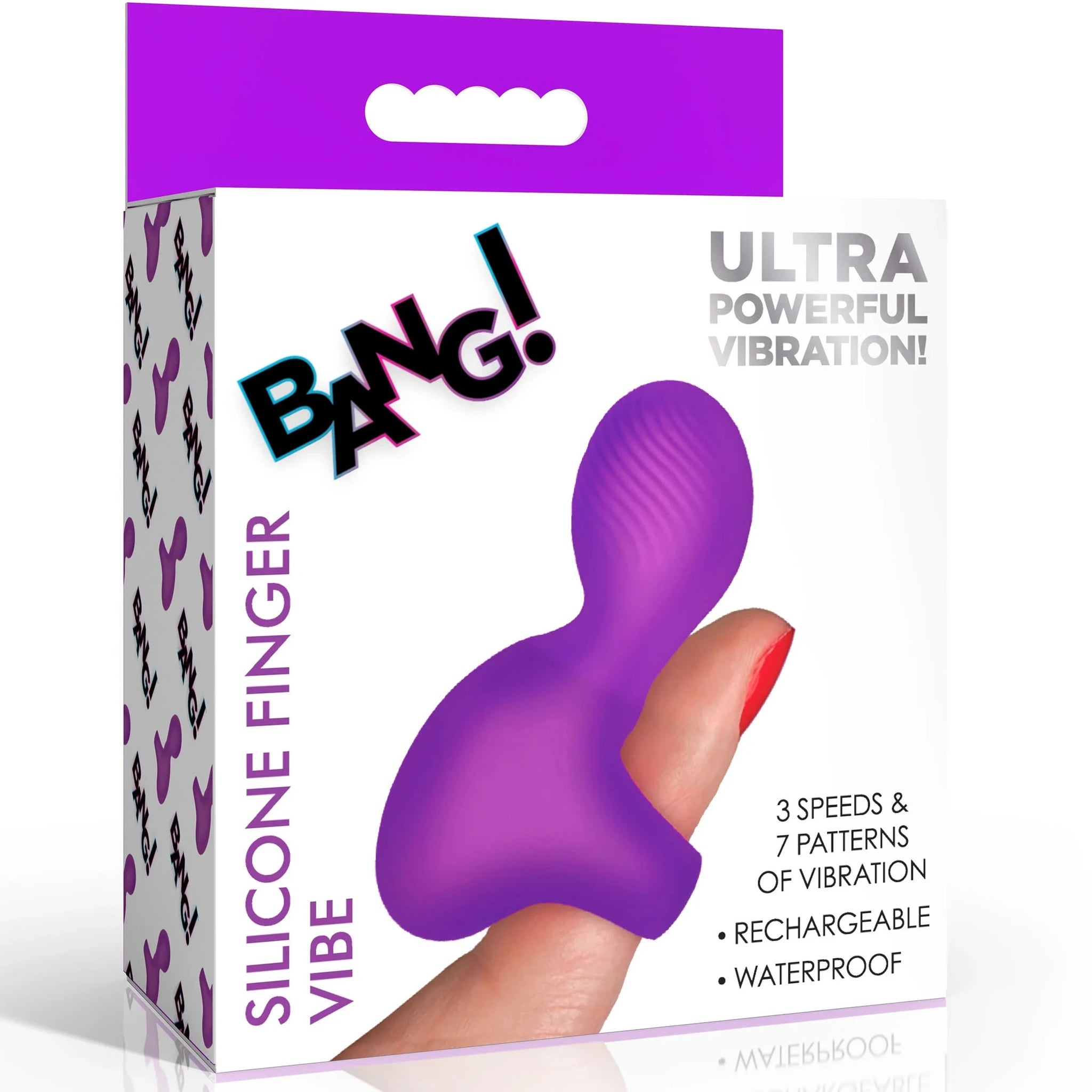 Silicone Rechargeable Finger Vibrator - Purple