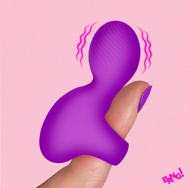 Silicone Rechargeable Finger Vibrator - Purple