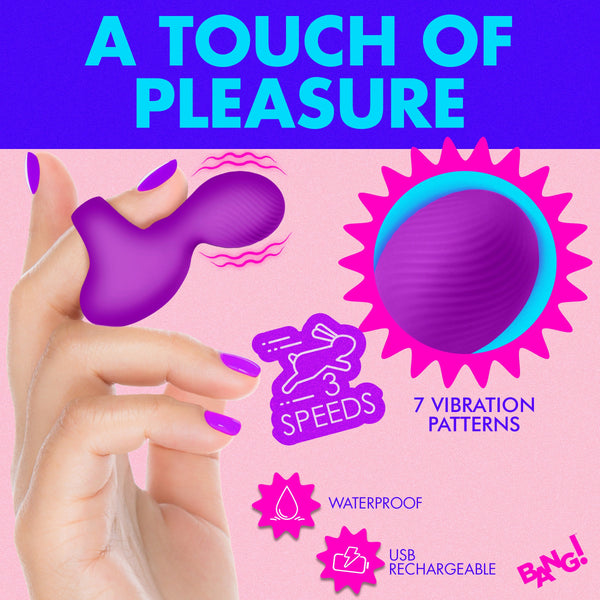 Silicone Rechargeable Finger Vibrator - Purple