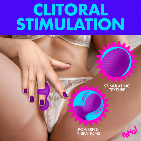 Silicone Rechargeable Finger Vibrator - Purple