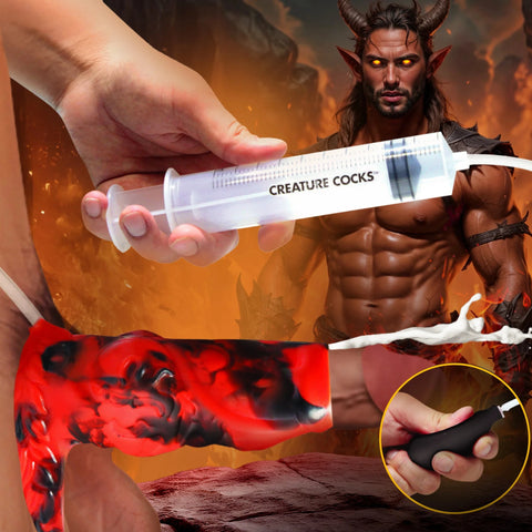 Hell Hound Squirting Silicone Penis Enhancer - Red