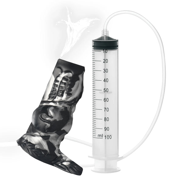 Night Prowler Squirting Silicone Penis Enhancer - Silver