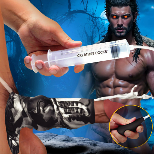 Night Prowler Squirting Silicone Penis Enhancer - Silver
