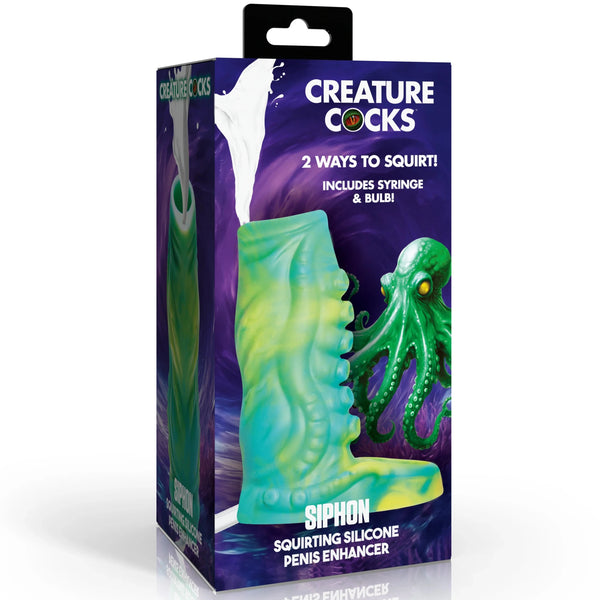 Tentacle Squirting Silicone Penis Enhancer - Green