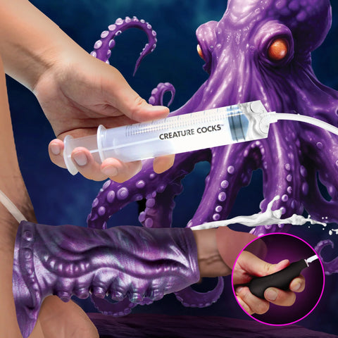 Tentacle Squirting Silicone Penis Enhancer - Purple