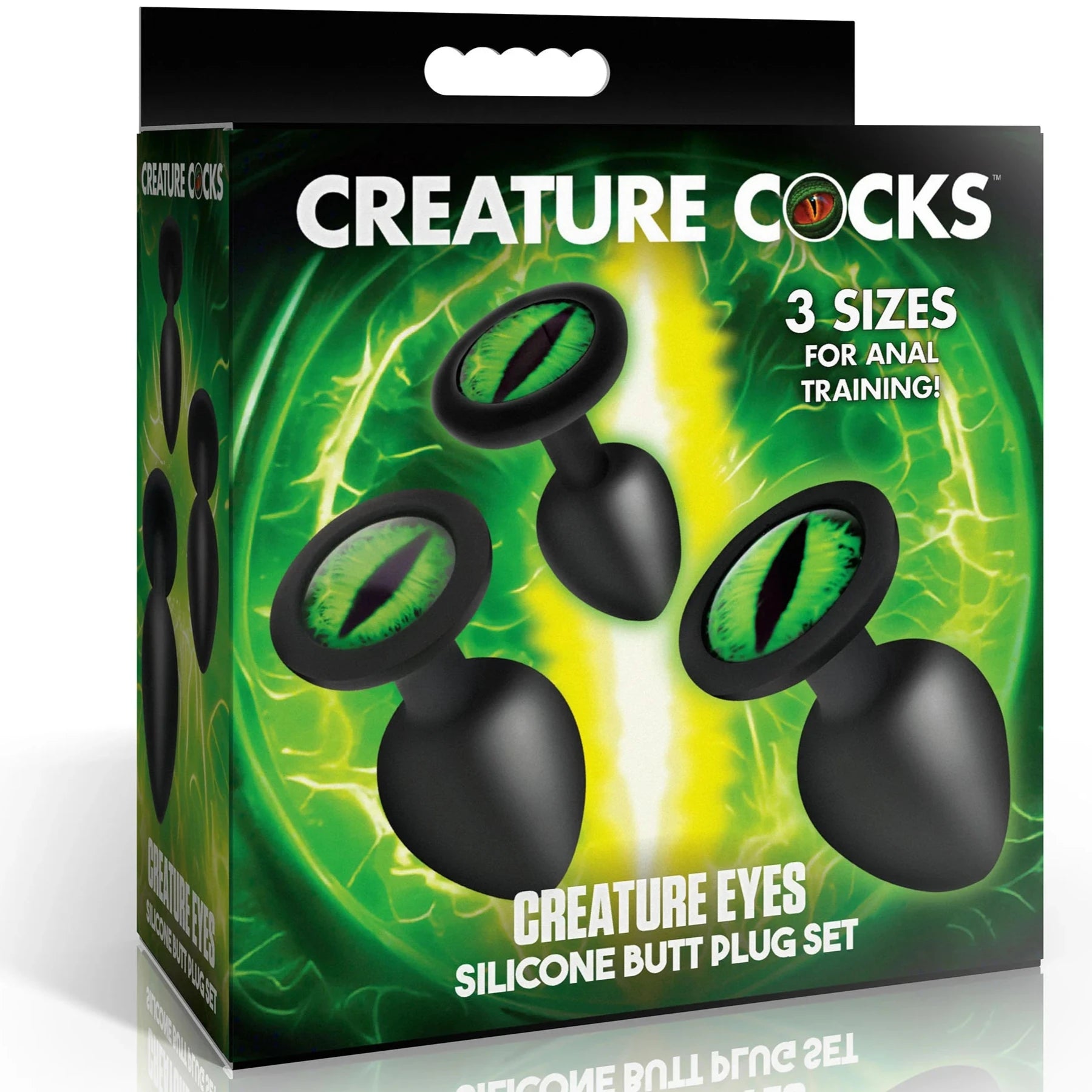 Creature Eyes Green Eye Silicone Butt Plug Set