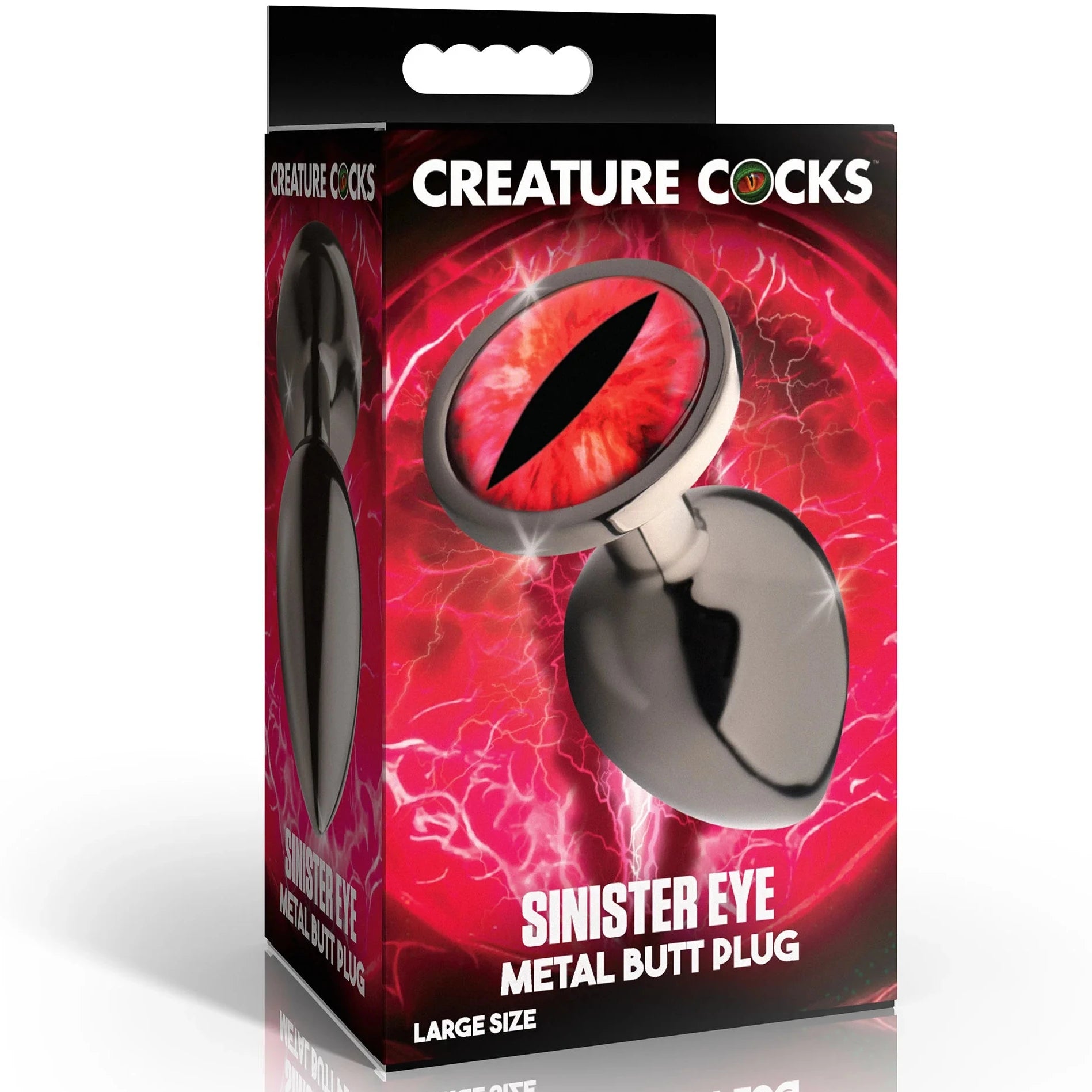 Sinister Eye Red Eye Metal Butt Plug - Large