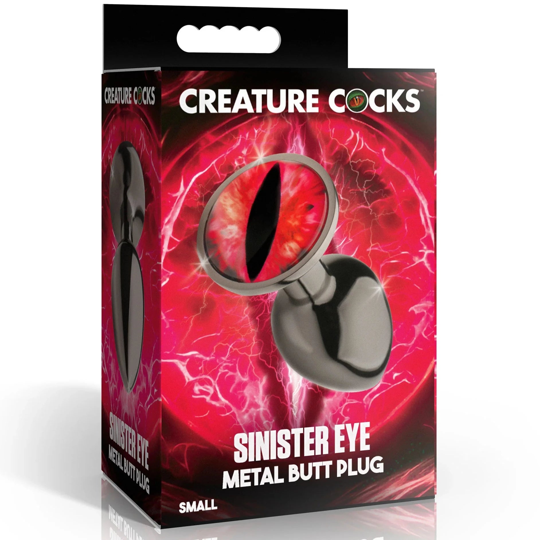 Sinister Eye Red Eye Metal Butt Plug - Small