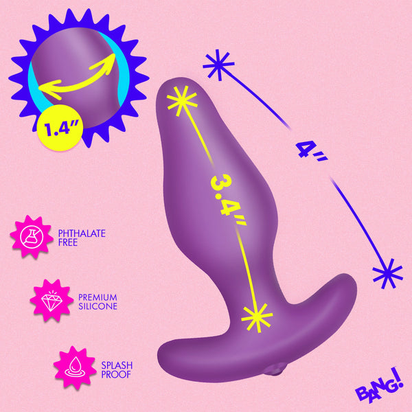 Vibrating Silicone Rechargeable Butt Plug with Digital Remote