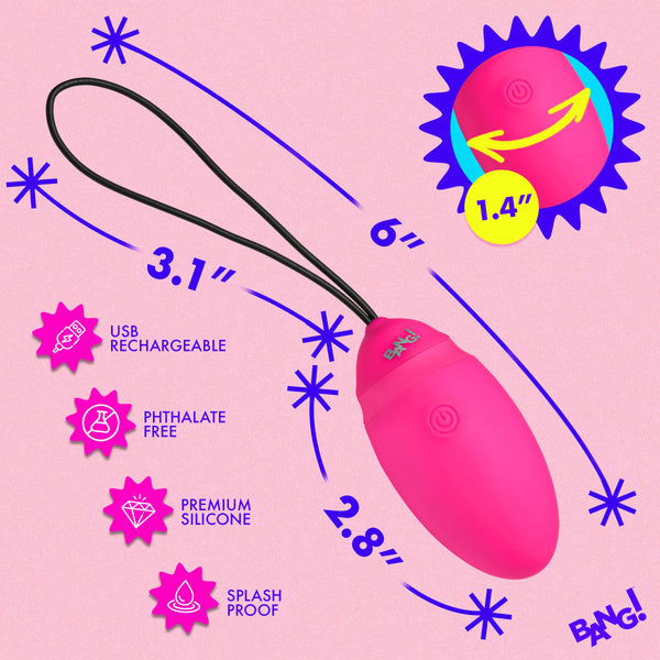 Vibrating Silicone Rechargeable Egg with Digital Remote