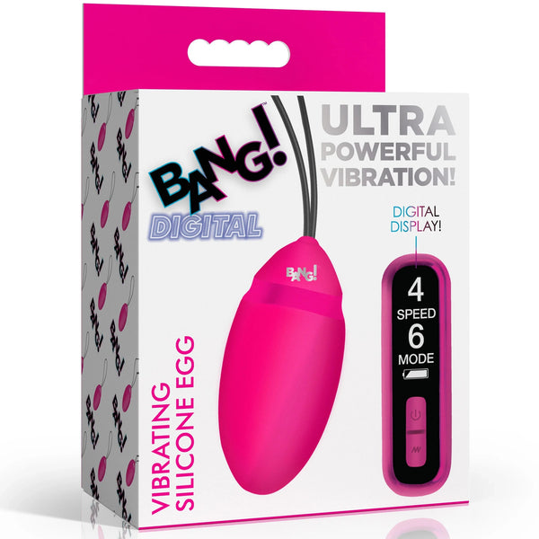 Vibrating Silicone Rechargeable Egg with Digital Remote