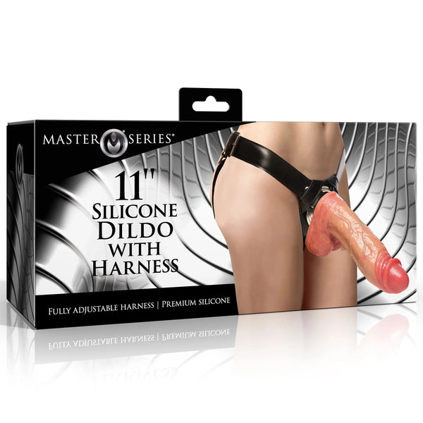 10" Silicone Dildo with Harness