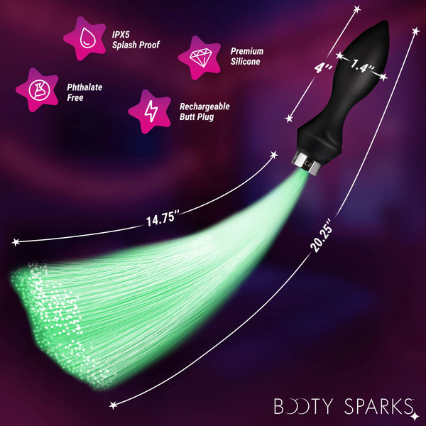 Remote Controlled Vibrating Silicone Optical Fiber Rechargeable Butt Plug