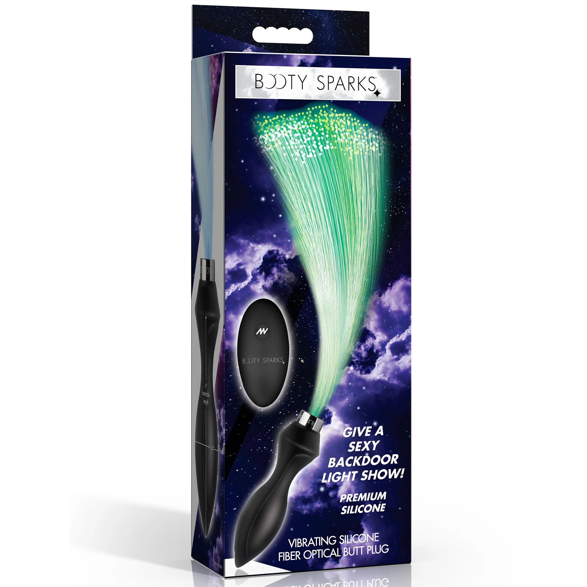 Remote Controlled Vibrating Silicone Optical Fiber Rechargeable Butt Plug