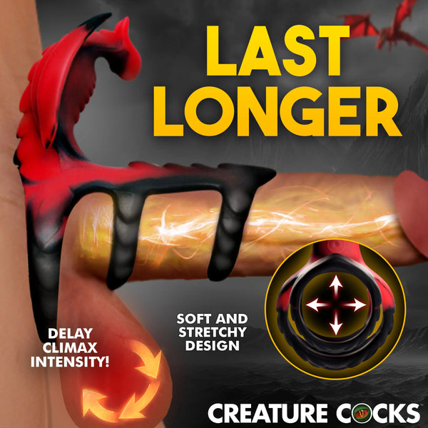 Dragon Flight  Rechargeable Vibrating Silicone Remote Control Cock Ring