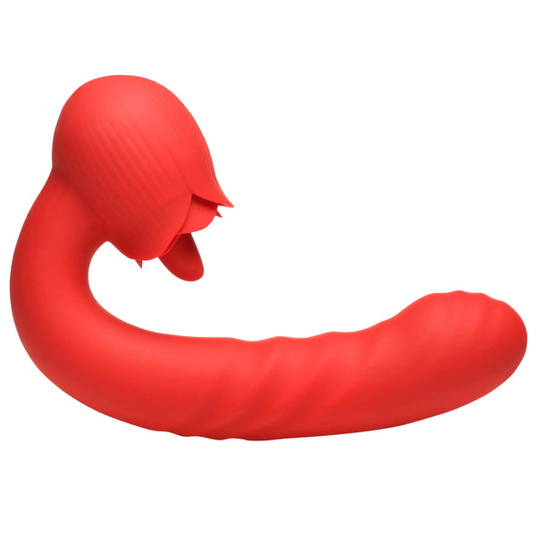 Boom Bloom Thrusting & Licking Rechargeable Rose Vibrator