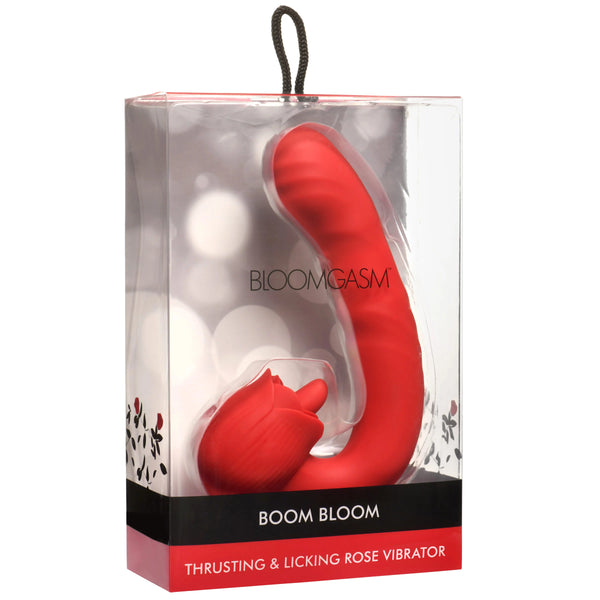 Boom Bloom Thrusting & Licking Rechargeable Rose Vibrator