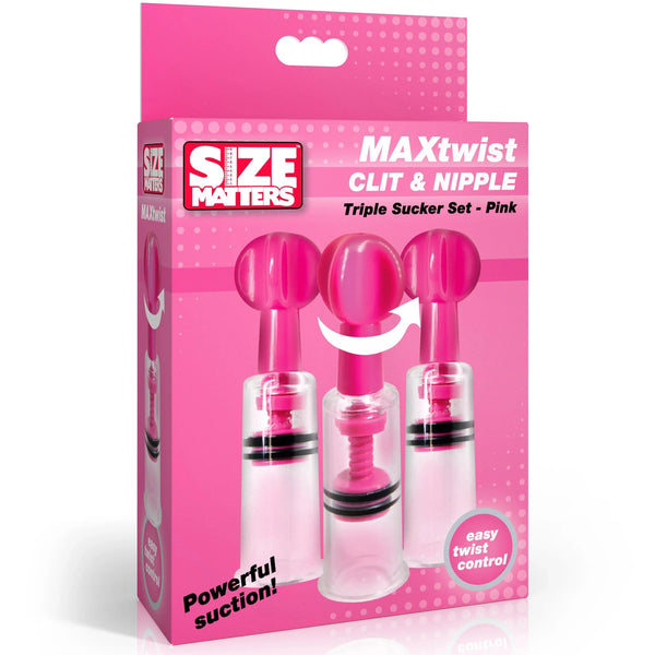 MAXtwist Clit & Nipple Triple Sucker Set - Pink