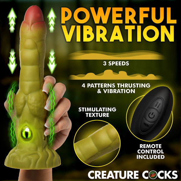Eyegor Thrusting and Vibrating Silicone Dildo with Remote