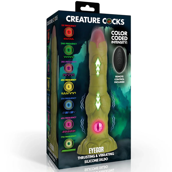Eyegor Thrusting and Vibrating Silicone Dildo with Remote