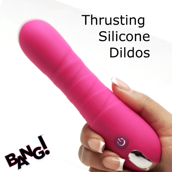 Thrusting Rechargeable Silicone Dildo - Pink