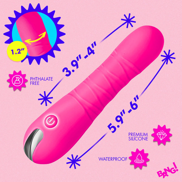 Thrusting Rechargeable Silicone Dildo - Pink
