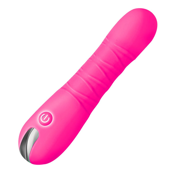 Thrusting Rechargeable Silicone Dildo - Pink