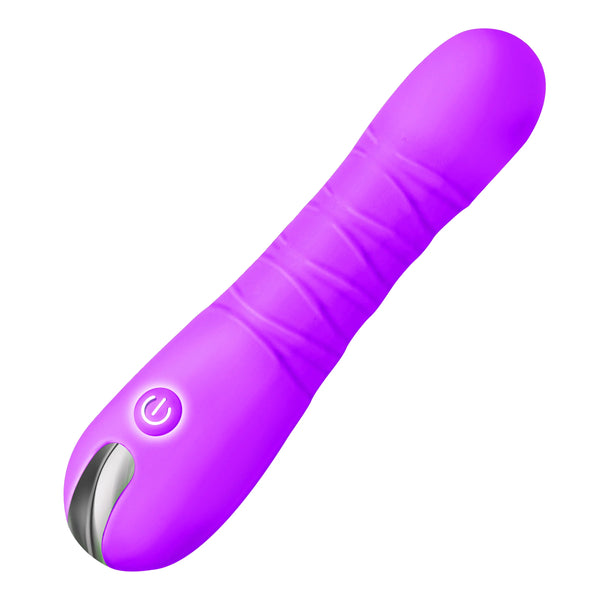 Thrusting Rechargeable Silicone Dildo - Purple
