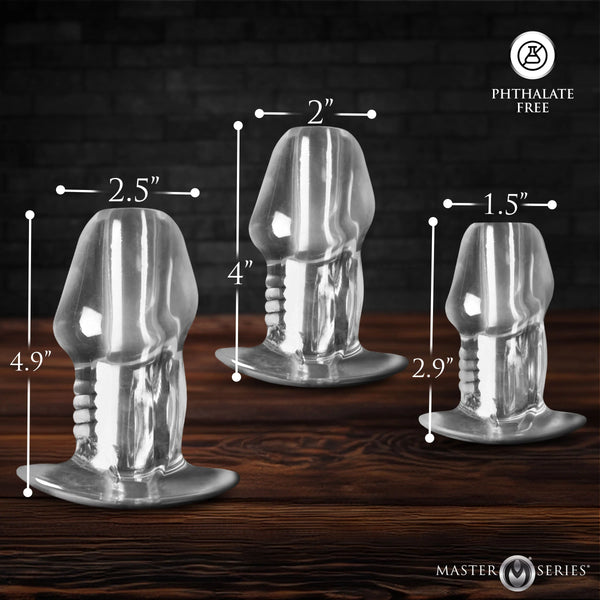 Dicked Clear Hollow Anal Plug 3pc Set