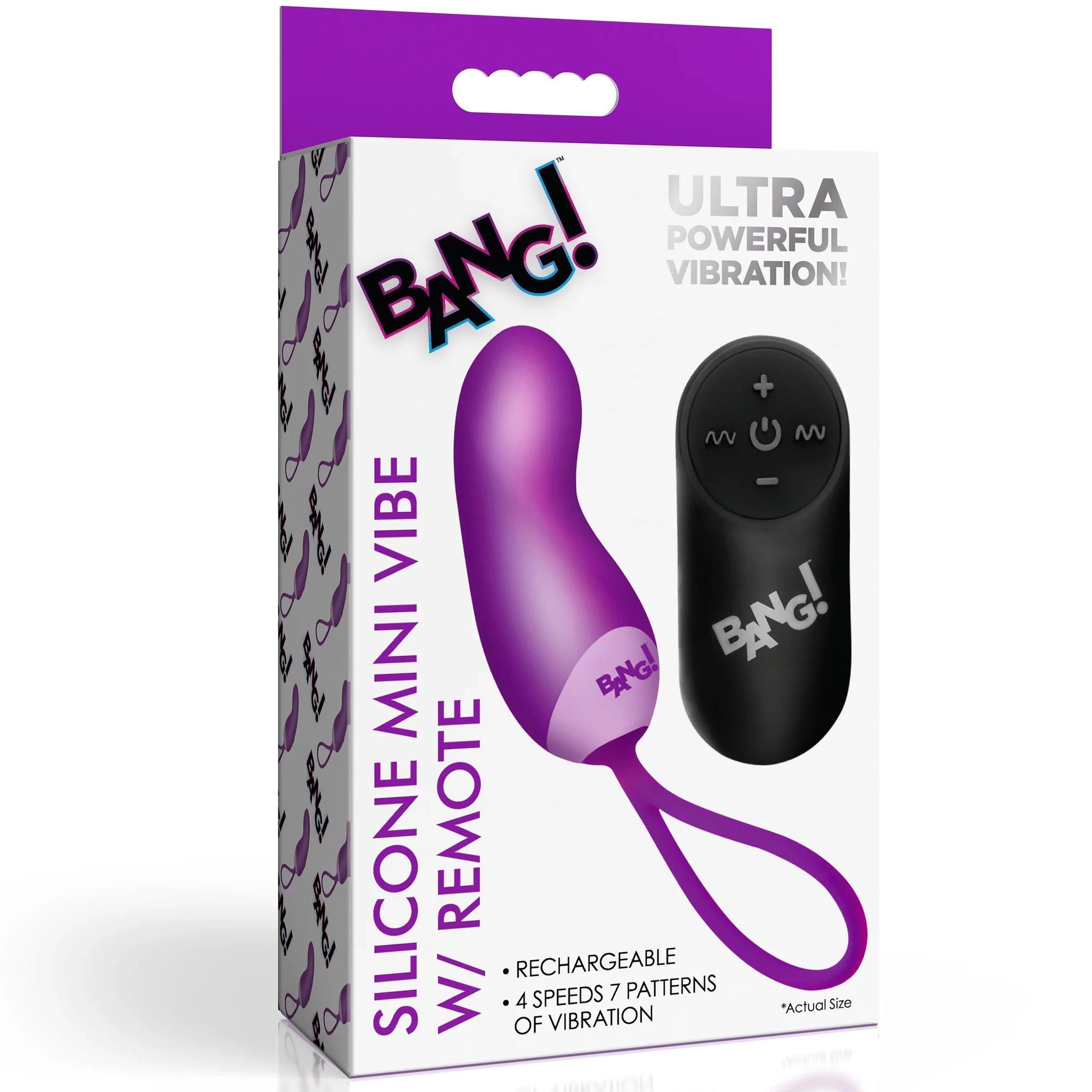 Rechargeable Silicone Mini Vibe with Remote - Purple