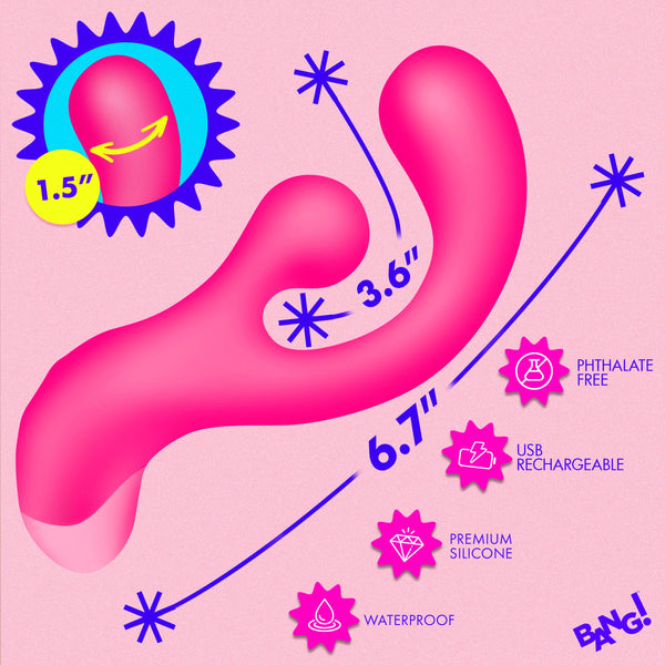 Gyro Rabbit Rechargeable Silicone Vibrator - Pink