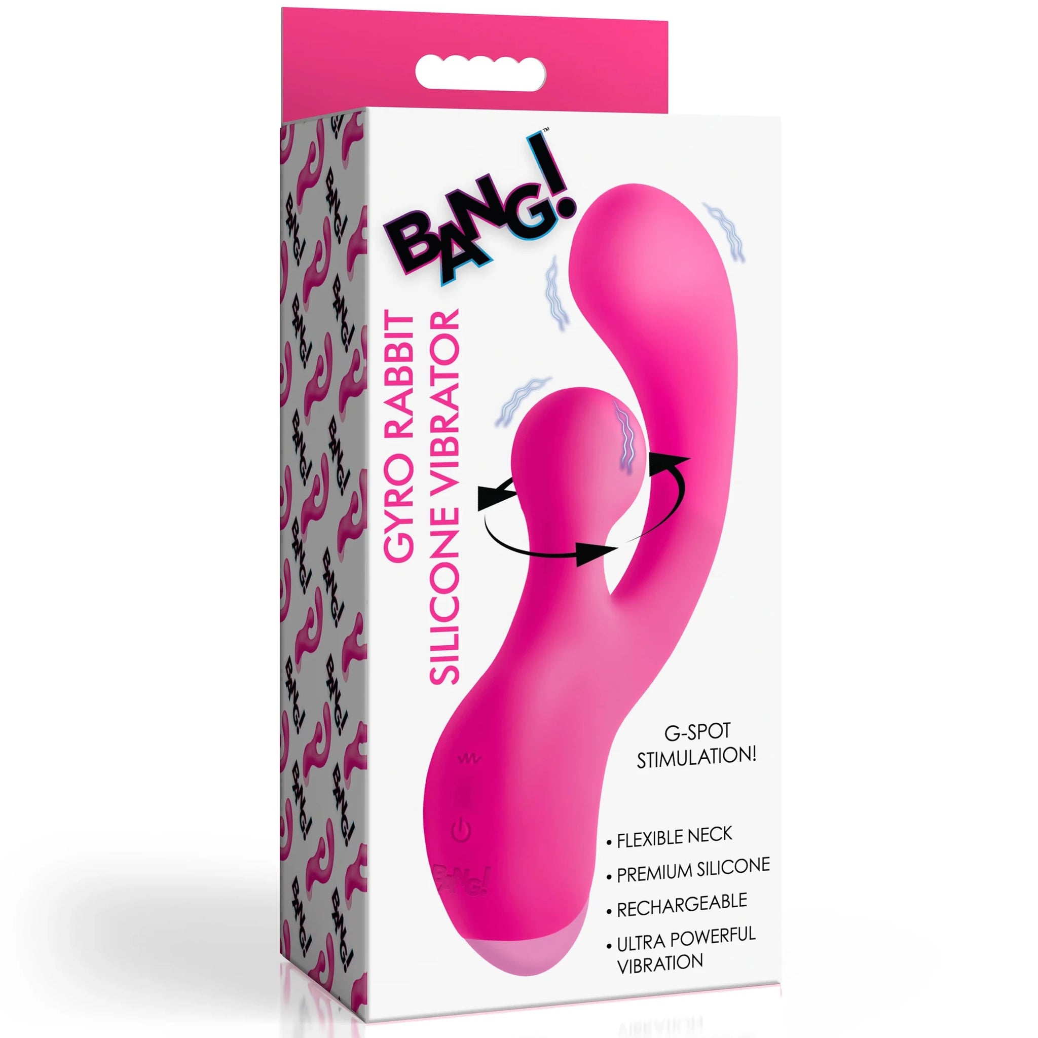 Gyro Rabbit Rechargeable Silicone Vibrator - Pink