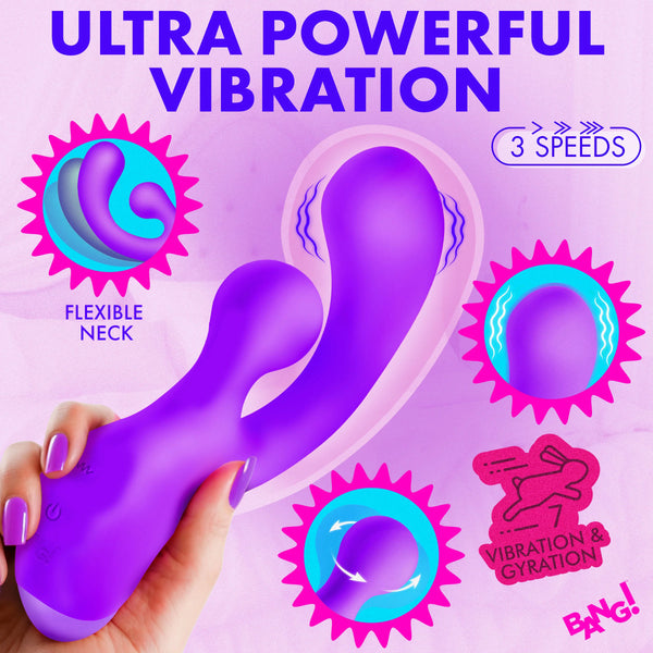 Gyro Rabbit Rechargeable Silicone Vibrator - Purple