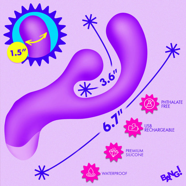 Gyro Rabbit Rechargeable Silicone Vibrator - Purple