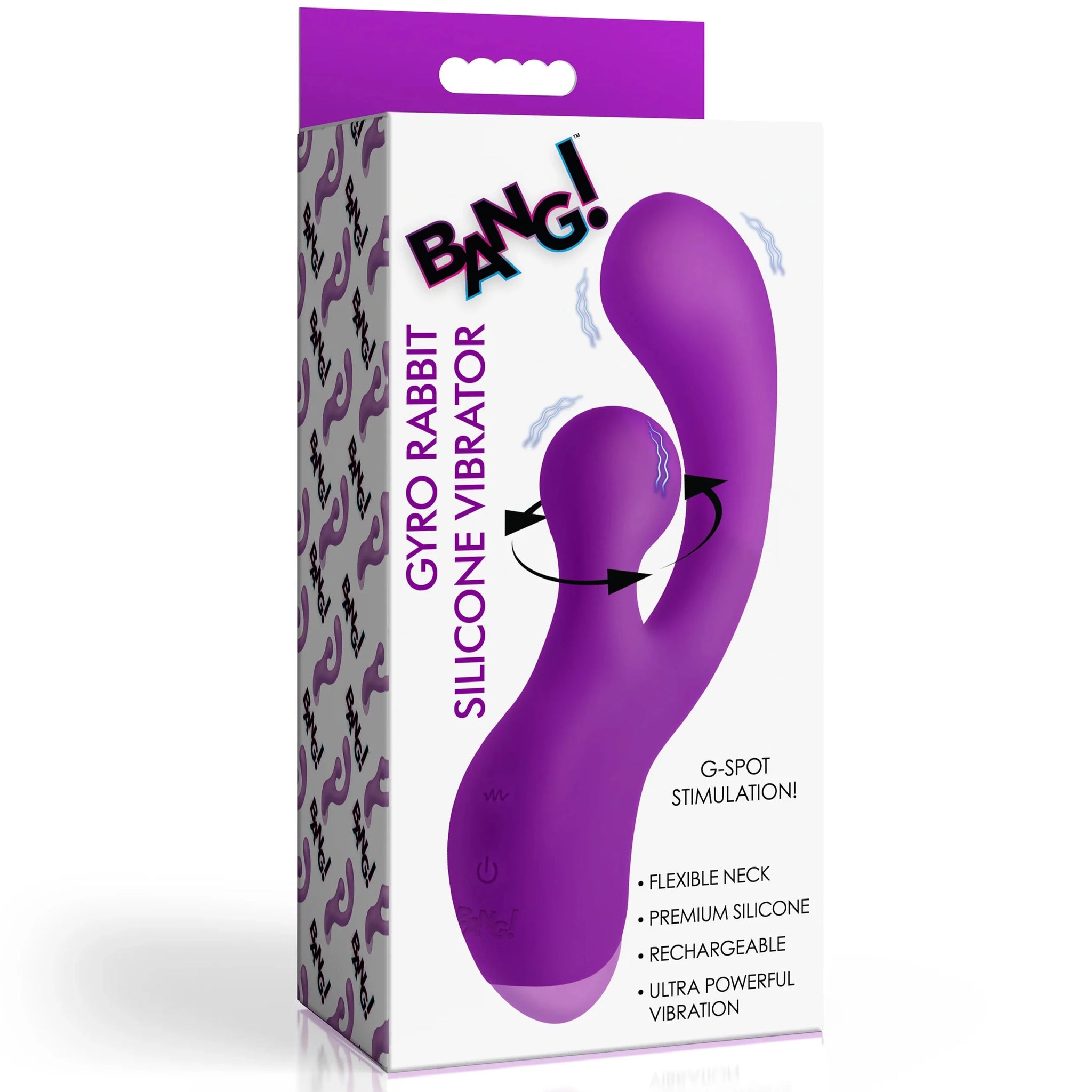 Gyro Rabbit Rechargeable Silicone Vibrator - Purple
