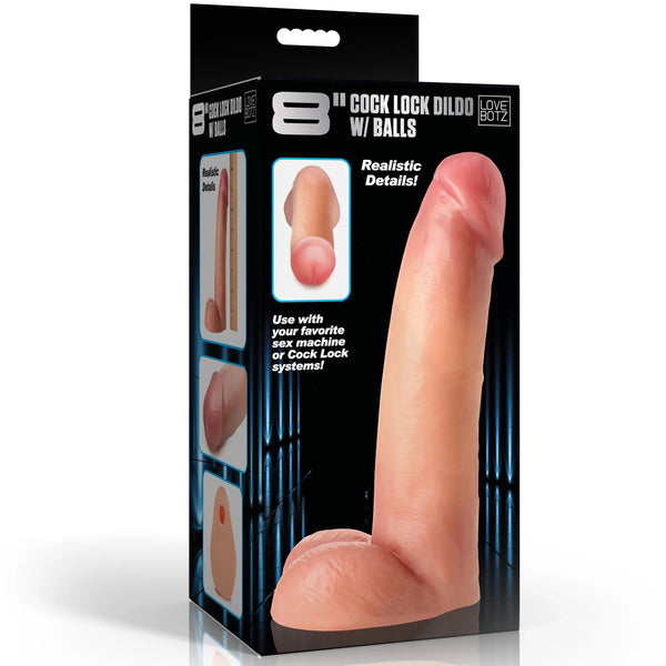 8" Cock Lock Dildo with Balls