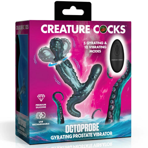 Octoprobe Remote Controlled Silicone Gyrating Prostate Vibrator
