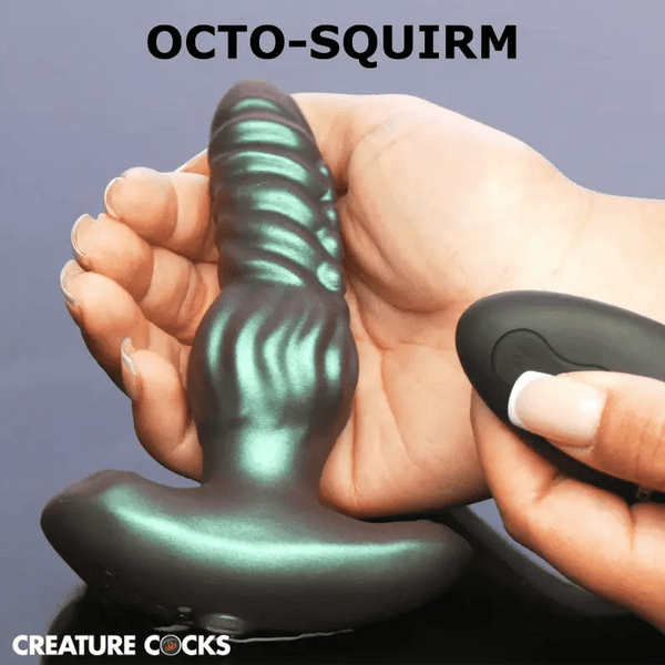 Octo-Squirm Remote Controlled Vibrating & Squirming Silicone Anal Plug