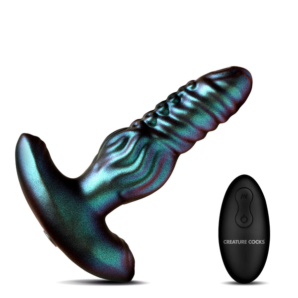 Octo-Squirm Remote Controlled Vibrating & Squirming Silicone Anal Plug