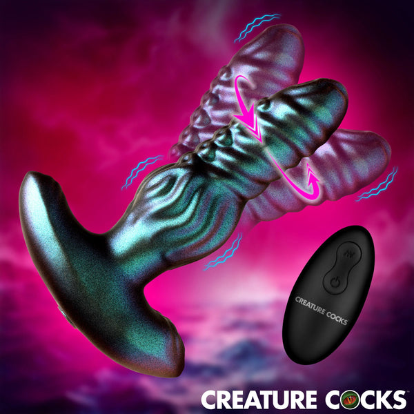 Octo-Squirm Remote Controlled Vibrating & Squirming Silicone Anal Plug
