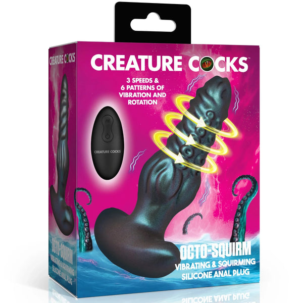 Octo-Squirm Remote Controlled Vibrating & Squirming Silicone Anal Plug