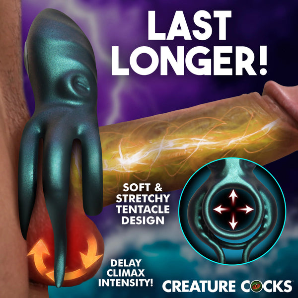 Octo Grip Rechargeable Vibrating Silicone Remote Control Cock Ring