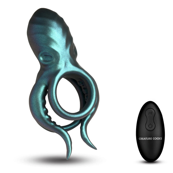 Octo Grip Rechargeable Vibrating Silicone Remote Control Cock Ring