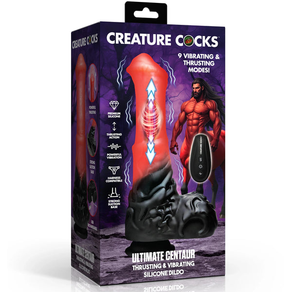 Ultimate Centaur Thrusting & Vibrating Silicone Dildo with Remote