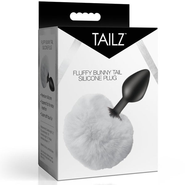 Fluffy Bunny Tail Silicone Plug - White