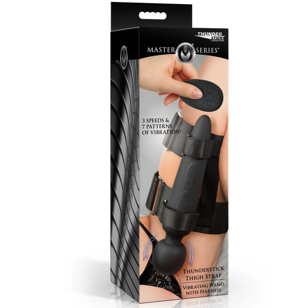 Thunderstick Thigh Strap Vibrating Wand with Harness
